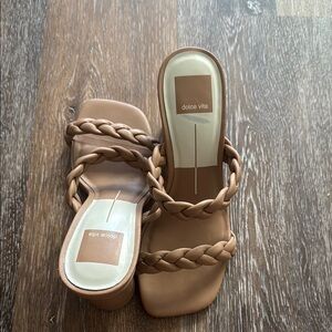 Dolce Vita Tan Braided Slide Sandals